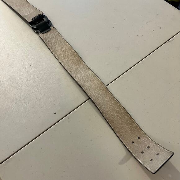 Vintage 80s Christian Dior Black Genuine Leather Wrap Belt Size M/L - Picture 8 of 13